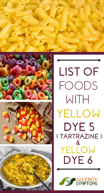 List of Foods with Yellow Dye 5 (Tartrazine) and Yellow Dye 6